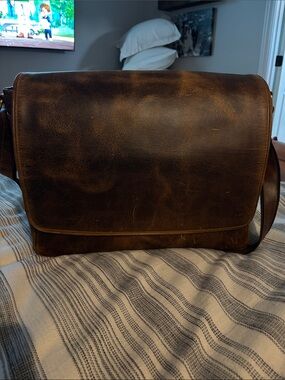 KASILOF Messenger Kodiak Leather Bag